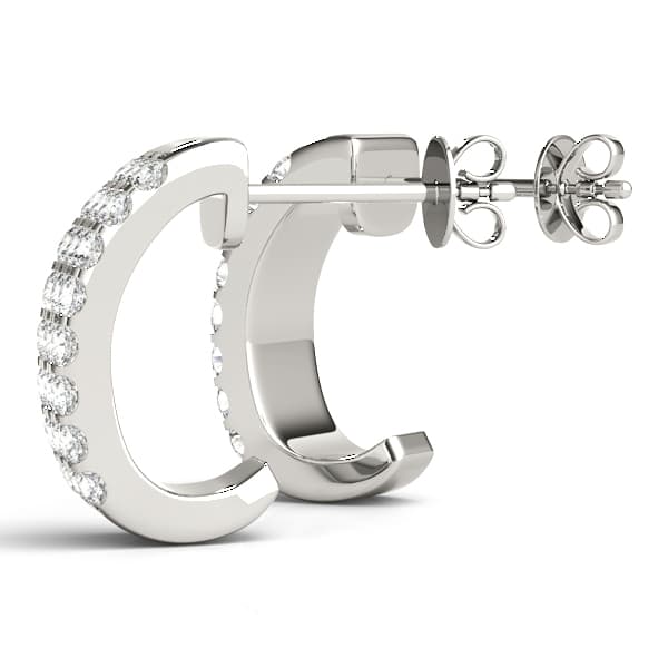 Multi-Row Huggie Hoop Earrings (0.19 ct. tw.), Angle view in white gold or platinum