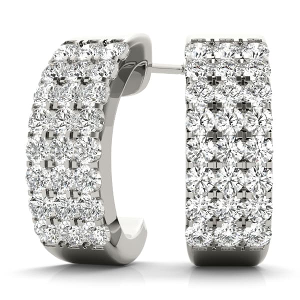 Multirow Huggie Hoop Earrings — 1/2 CT — View 1