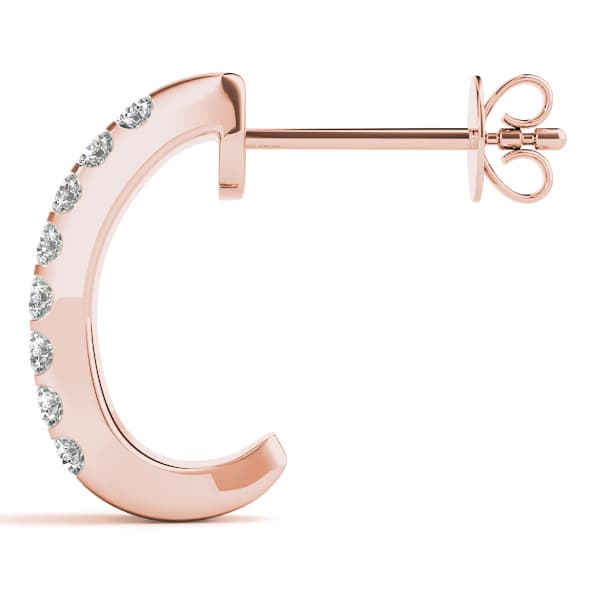 Multi-Row Huggie Hoop Earrings (0.29 ct. tw.), Side view in rose gold