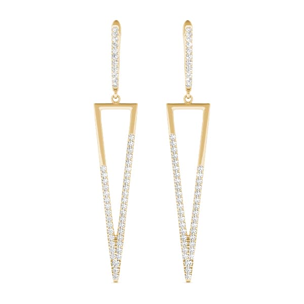 Diamond Fashion Earring, Left (0.31 ct. tw.), Front view in yellow gold