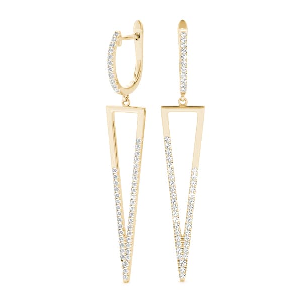 Diamond Fashion Earring, Left (0.31 ct. tw.), On hand view in yellow gold
