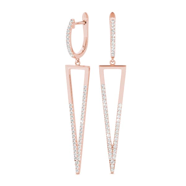 Diamond Fashion Earring, Right (0.31 ct. tw.), On hand view in rose gold