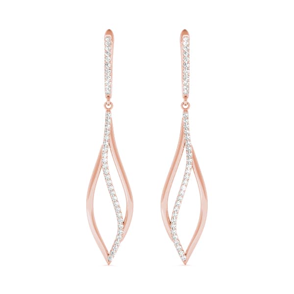 Fashion Drop Earring, Right (3/8 ct. tw.), Front view in rose gold