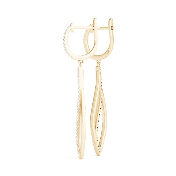 Fashion Drop Earring, Left (3/8 ct. tw.), Angle view in yellow gold