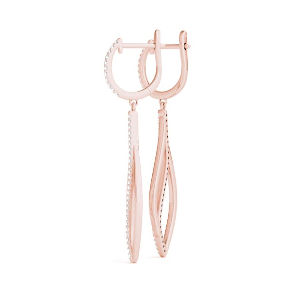 Fashion Drop Earring, Right (3/8 ct. tw.), Angle view in rose gold
