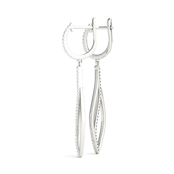 Fashion Drop Earring, Left (3/8 ct. tw.), Angle view in white gold or platinum