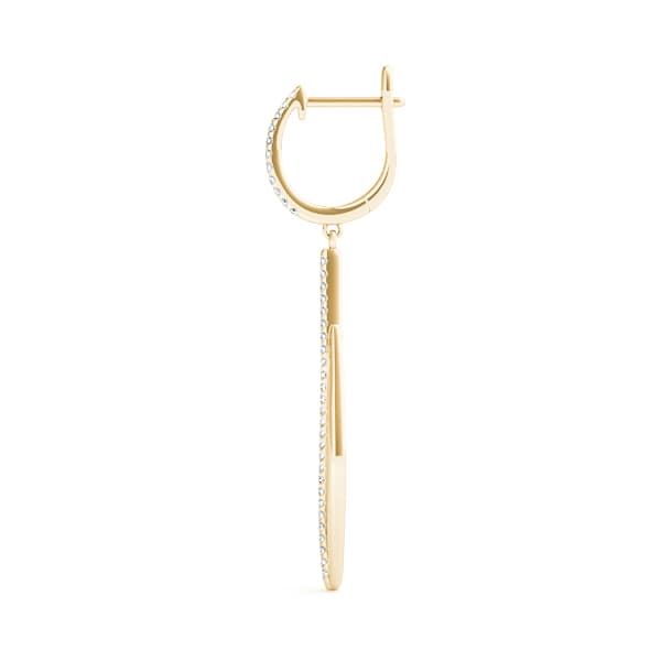 Fashion Drop Earring, Left (3/8 ct. tw.), Side view in yellow gold