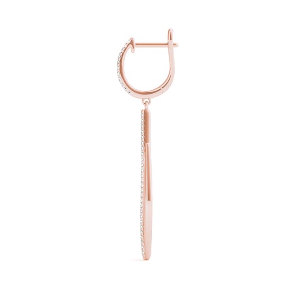 Fashion Drop Earring, Right (3/8 ct. tw.), Side view in rose gold