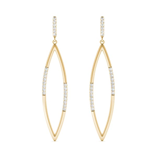 Accented Drop Fashion Earring, Left (0.2 ct. tw.), Front view in yellow gold
