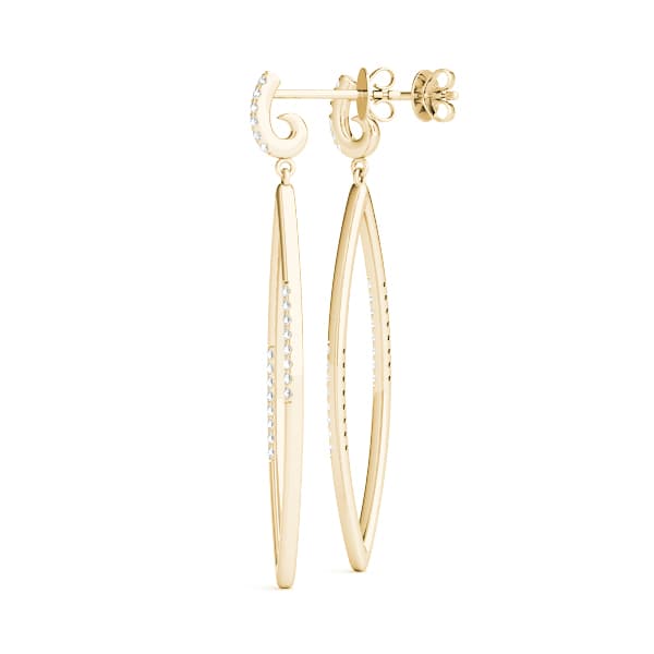 Accented Drop Fashion Earring, Left (0.2 ct. tw.), Angle view in yellow gold