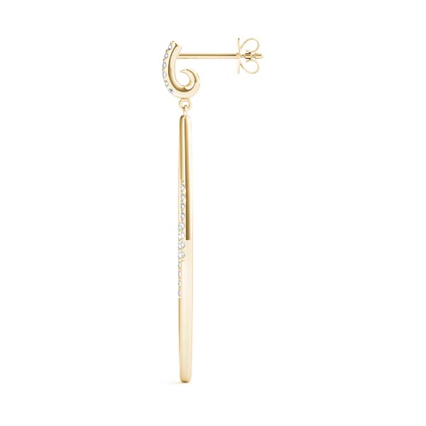 Accented Drop Fashion Earring, Left (0.2 ct. tw.), Side view in yellow gold