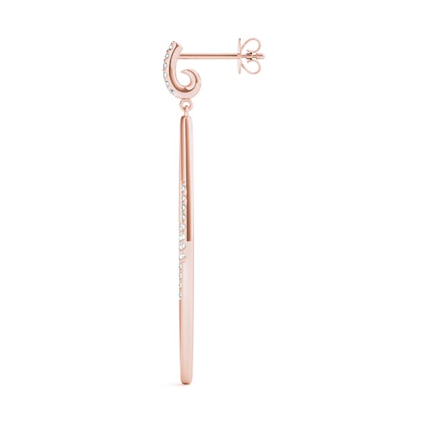 Accented Drop Fashion Earring, Left (0.2 ct. tw.), Side view in rose gold