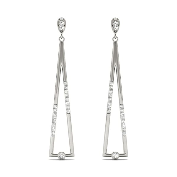 Bezel Set Fashion Drop Earrings — View 1