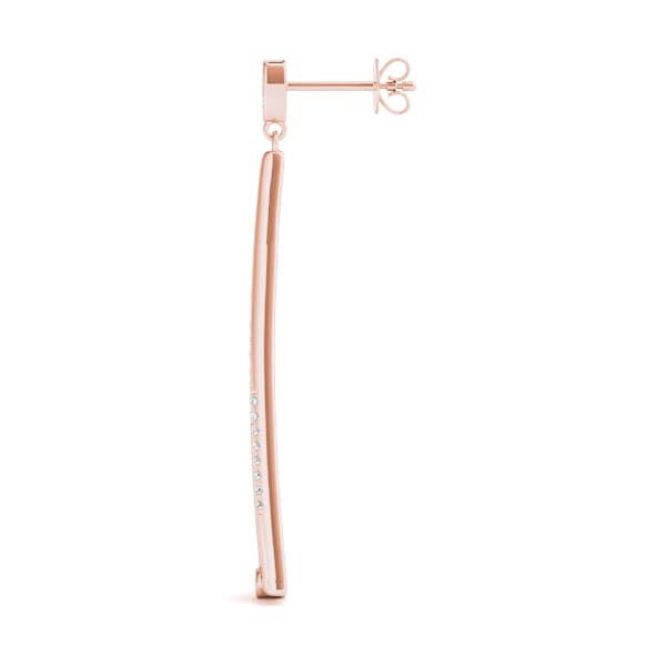 Bezel Set Fashion Drop Earrings (1/8 ct. tw.), Side view in rose gold