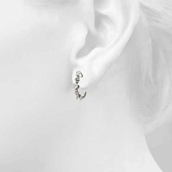 Bezel Set J-Hoop Earrings (0.9 ct. tw.), Top view in white gold or platinum