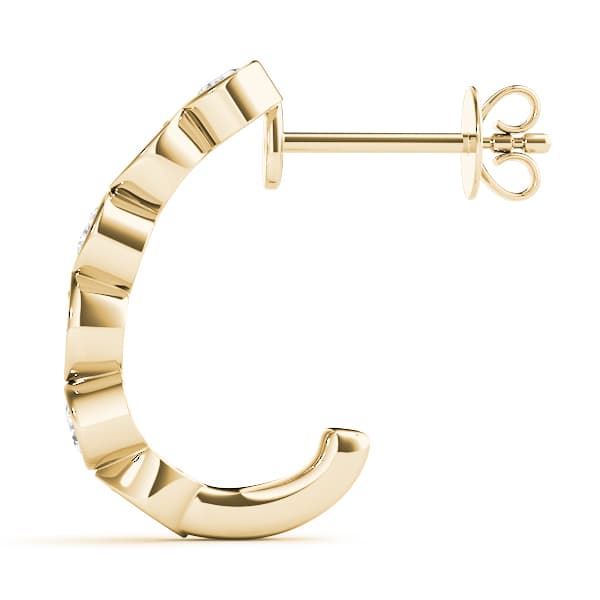 Fashion Earrings (0.29 ct. tw.), Side view in yellow gold
