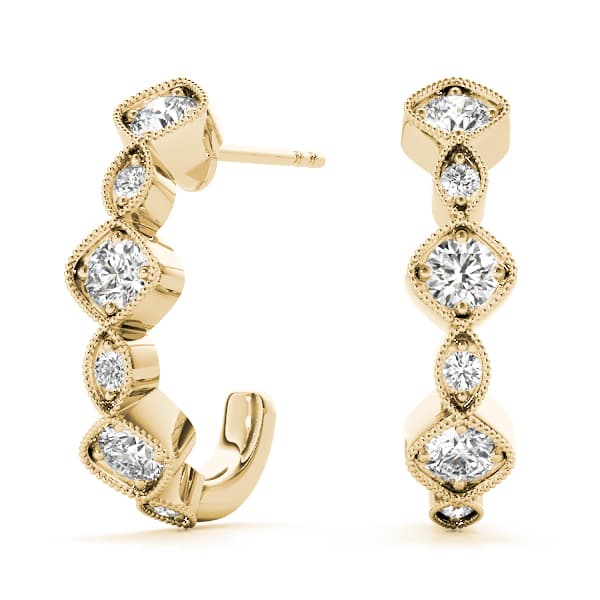 Fashion Earrings (0.21 ct. tw.), Front view in yellow gold
