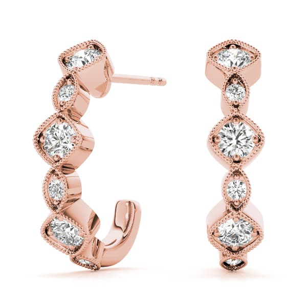 Fashion Earrings (0.21 ct. tw.), Front view in rose gold