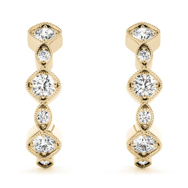 Fashion Earrings (0.21 ct. tw.), On hand view in yellow gold