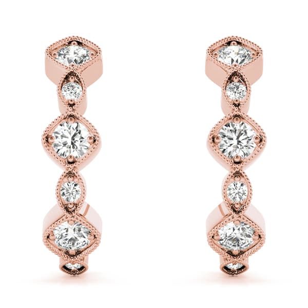 Fashion Earrings (0.21 ct. tw.), On hand view in rose gold