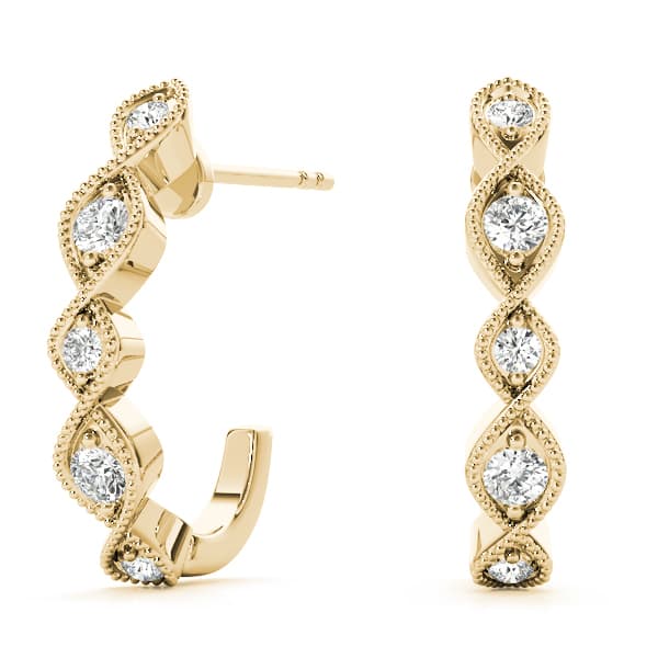 Fashion Earrings (1/8 ct. tw.), Front view in yellow gold