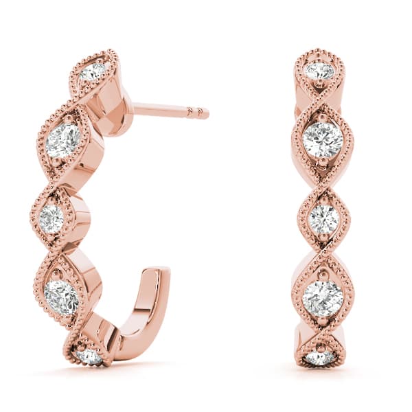 Fashion Earrings (1/8 ct. tw.), Front view in rose gold