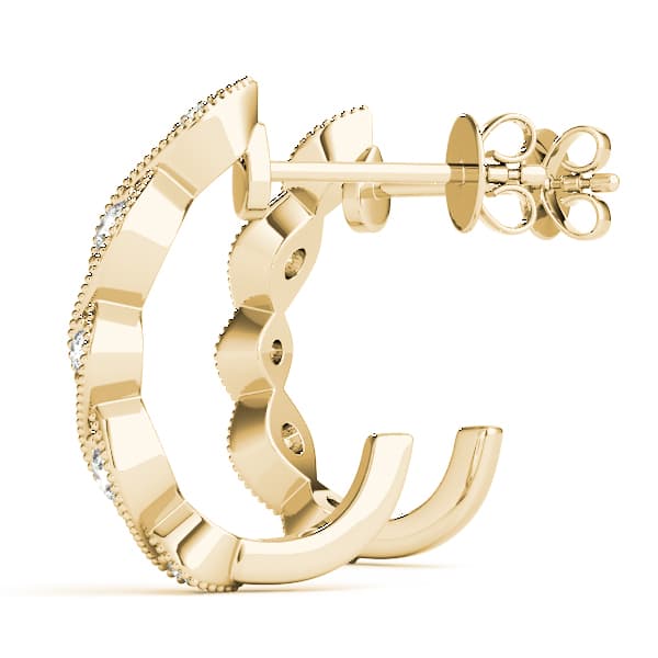 Fashion Earrings (1/8 ct. tw.), Angle view in yellow gold
