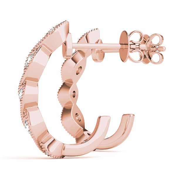 Fashion Earrings (1/8 ct. tw.), Angle view in rose gold