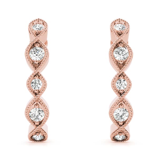 Fashion Earrings (1/8 ct. tw.), On hand view in rose gold