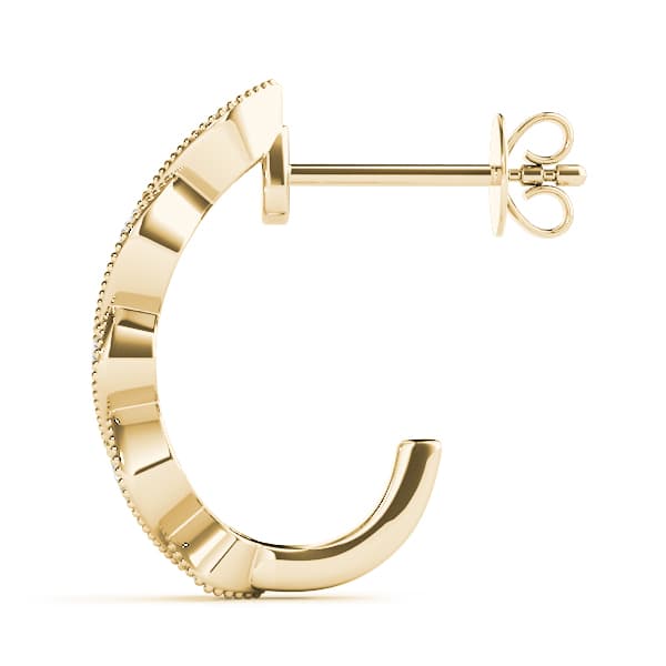 Fashion Earrings (1/8 ct. tw.), Side view in yellow gold