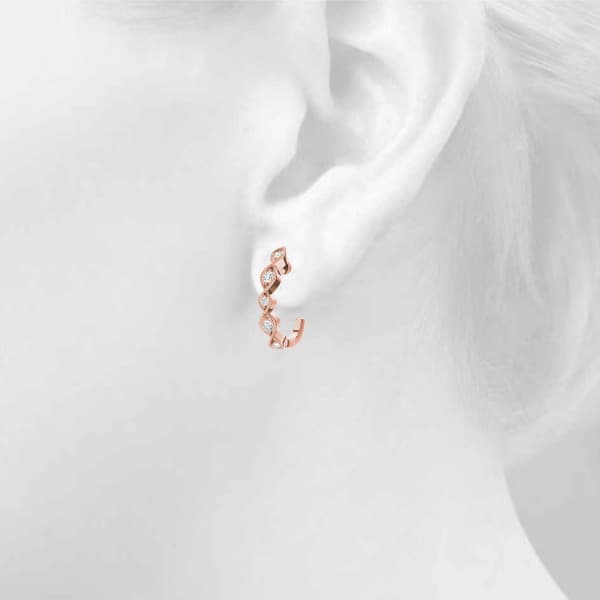 Fashion Earrings (1/8 ct. tw.), Top view in rose gold