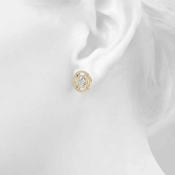 Fashion Earrings (0.22 ct. tw.), Top view in yellow gold