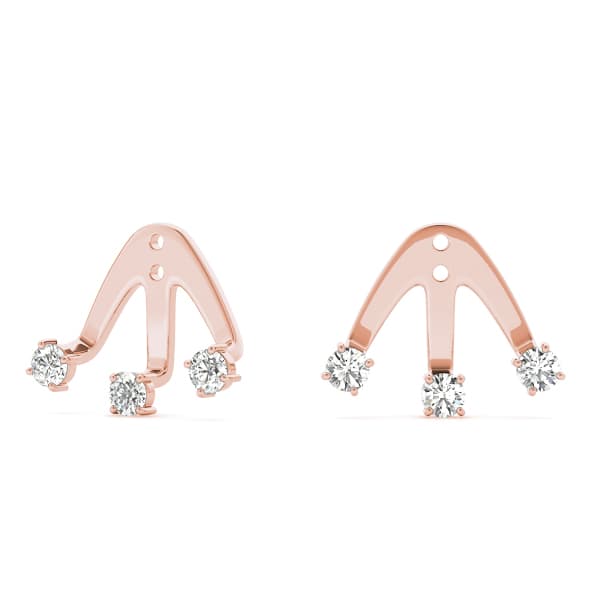 3 Stone Jackets (1/4 ct. tw.), Front view in rose gold