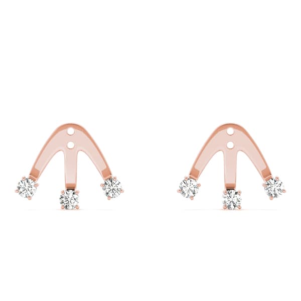 3 Stone Jackets (1/4 ct. tw.), On hand view in rose gold
