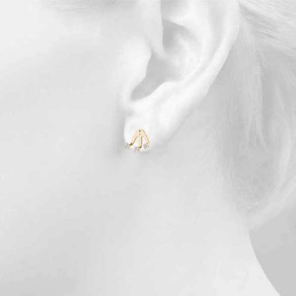 3 Stone Jackets (1/4 ct. tw.), Top view in yellow gold