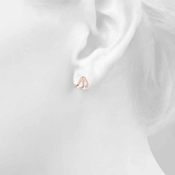 3 Stone Jackets (1/4 ct. tw.), Top view in rose gold