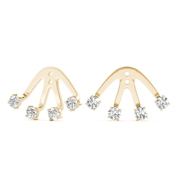 4-Stone Earring Jackets (0.16 ct. tw.), Front view in yellow gold