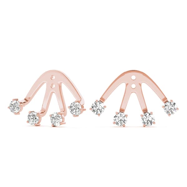 4-Stone Earring Jackets (0.16 ct. tw.), Front view in rose gold