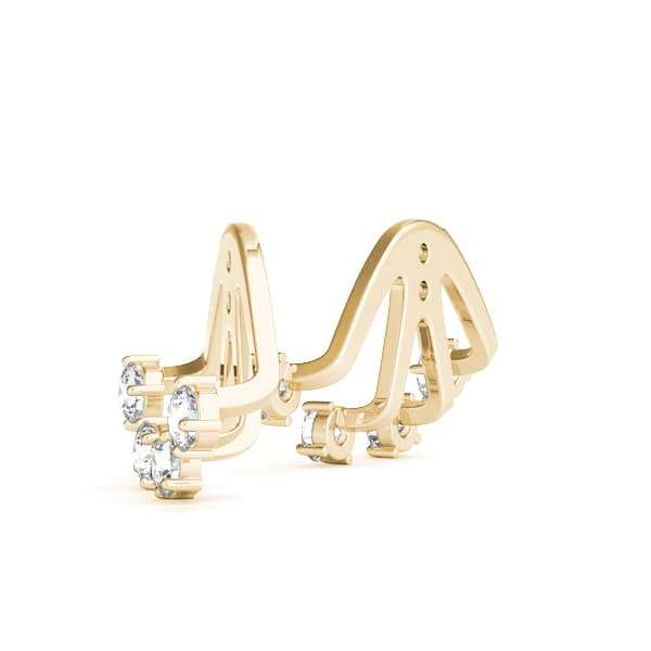 4-Stone Earring Jackets (0.16 ct. tw.), Angle view in yellow gold