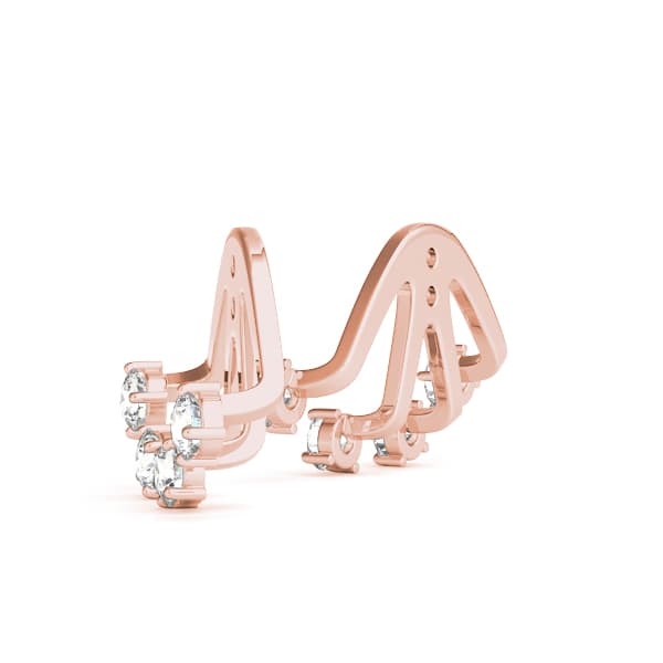 4-Stone Earring Jackets (0.16 ct. tw.), Angle view in rose gold