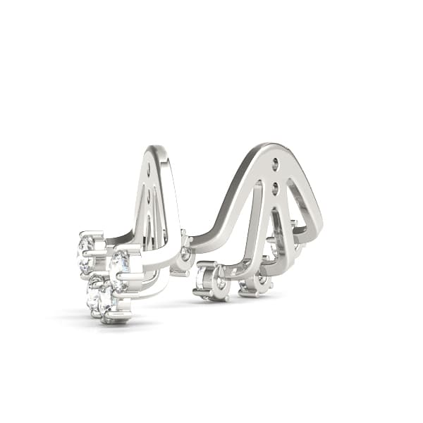 4-Stone Earring Jackets (0.16 ct. tw.), Angle view in white gold or platinum
