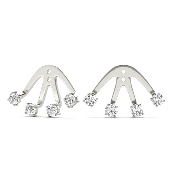 4-Stone Earring Jackets — .02 CT — View 1