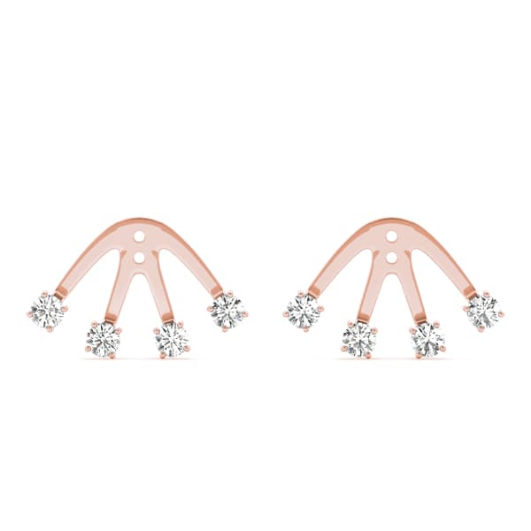 4-Stone Earring Jackets (0.16 ct. tw.), On hand view in rose gold