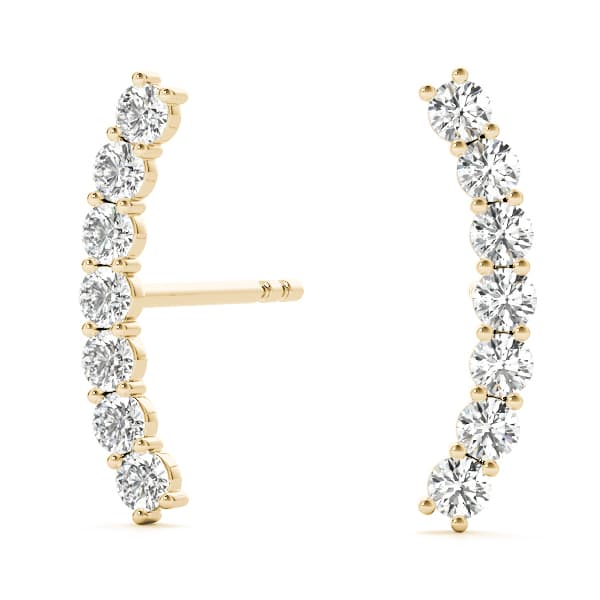 Curved Bar Earrings (5 ct. tw.), Front view in yellow gold