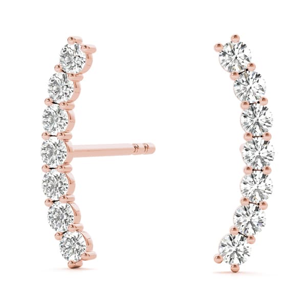Curved Bar Earrings (5 ct. tw.), Front view in rose gold