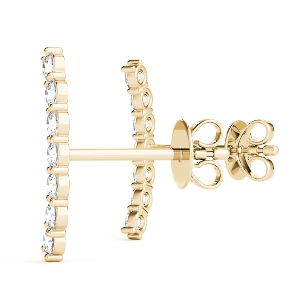 Curved Bar Earrings (5 ct. tw.), Angle view in yellow gold