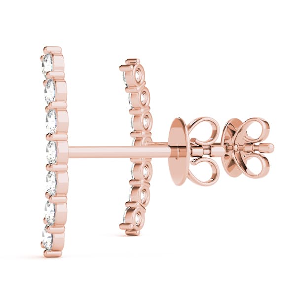 Curved Bar Earrings (5 ct. tw.), Angle view in rose gold