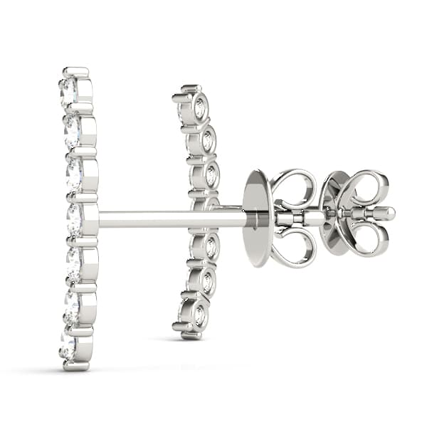 Curved Bar Earrings (5 ct. tw.), Angle view in white gold or platinum
