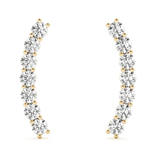 Curved Bar Earrings (5 ct. tw.), On hand view in yellow gold