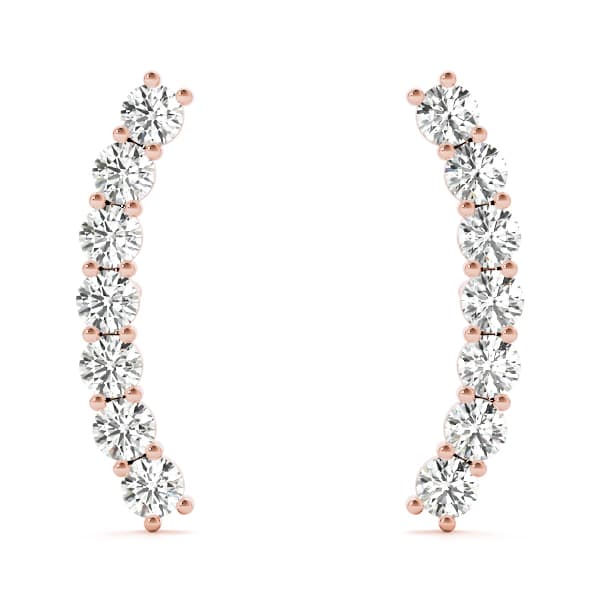 Curved Bar Earrings (5 ct. tw.), On hand view in rose gold